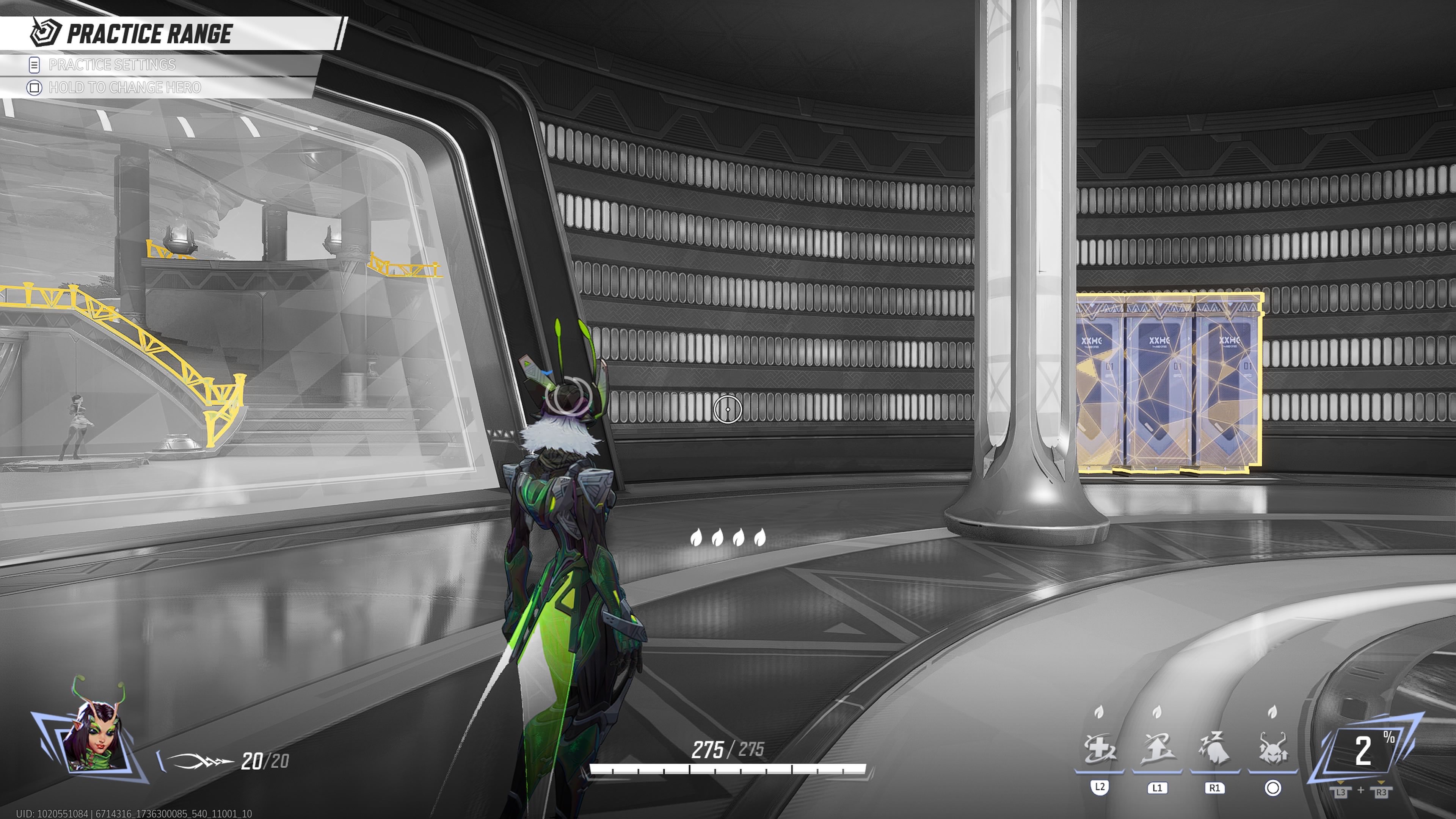 Mantis from Marvel Rivals in training Room. Marvel Rivals is available on PC, Xbox Series X, Xbox Series S, and Playstation 5.